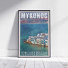 Framed MYKONOS DREAM POSTER | Limited Edition | Original Design by Alecse™ | Vintage Travel Poster Series