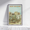 Framed CANAL STREET NEW ORLEANS POSTER | Limited Edition | Original Design by Alecse™ | Vintage Travel Poster Series