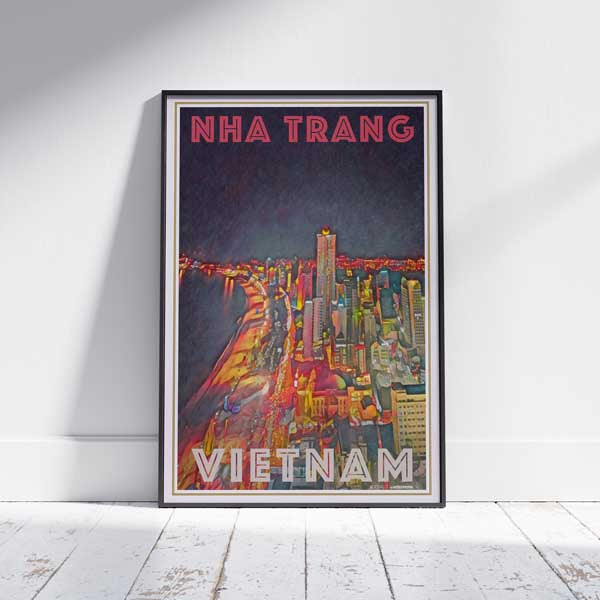 Framed NHA TRANG VIETNAM POSTER | Limited Edition | Original Design by Alecse™ | Vintage Travel Poster Series
