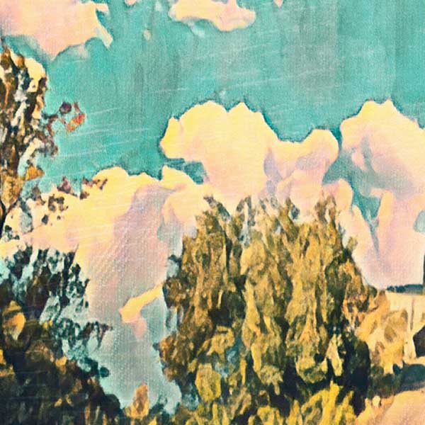 Close-up of Nonza Cap Corse travel poster revealing Alecse's soft focus style