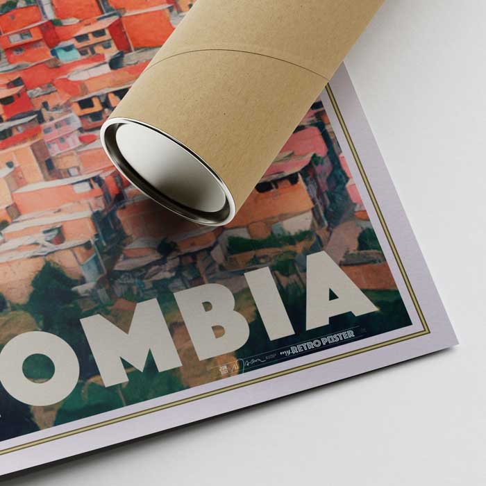 Corner of the Bogota poster and shipping tube