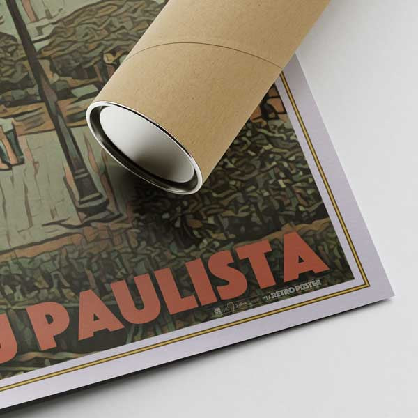 Lower right corner of the Museu Paulista Sao Paulo Poster beside the shipping tube, showcasing Alecse's signature