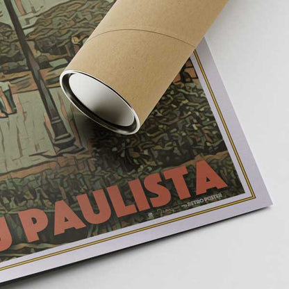 Lower right corner of the Museu Paulista Sao Paulo Poster beside the shipping tube, showcasing Alecse's signature