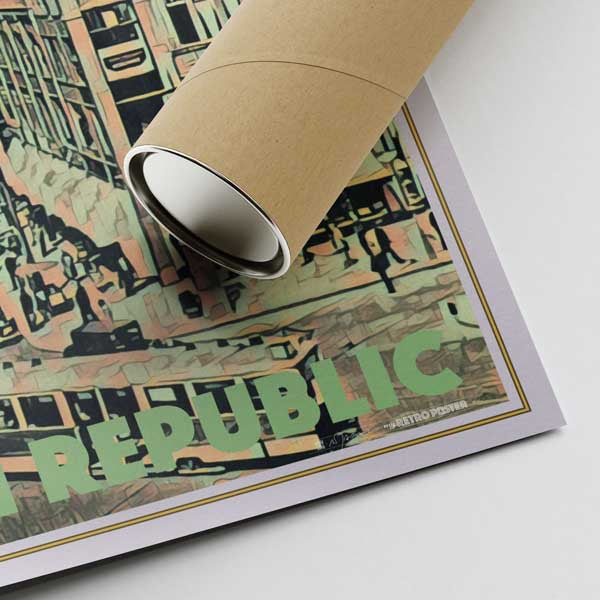 Our posters are printed on museum quality EMA paper with matte finish and shipped in carton tubes for maximum protection