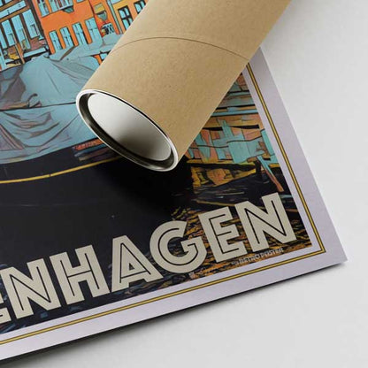 Köpenhamn Poster Nyhavn Båtar