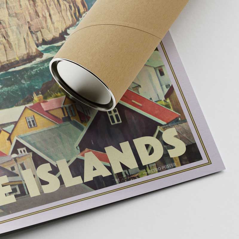 Corner of the Faroe Islands poster and his tube