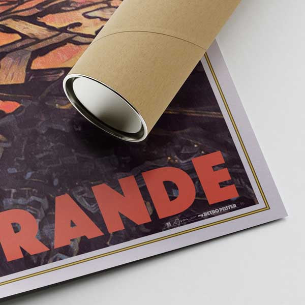 Our posters are printed on museum quality EMA paper with matte finish and shipped in carton tubes for maximum protection