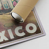 Lower right corner of the Mexico City Travel Poster with Alecse’s signature and a cardboard shipping tube