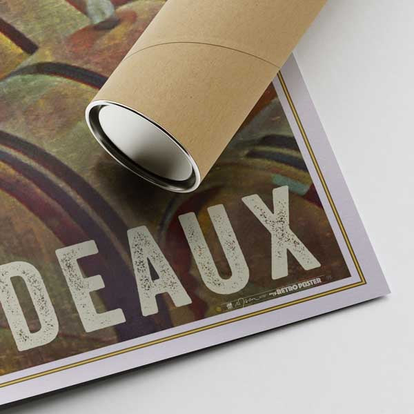 Affiche de tonneaux de vin