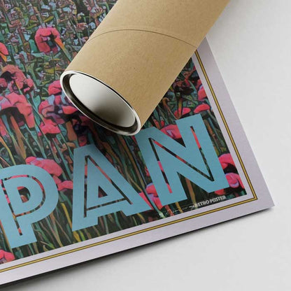 Póster de Japón Fuji Flores