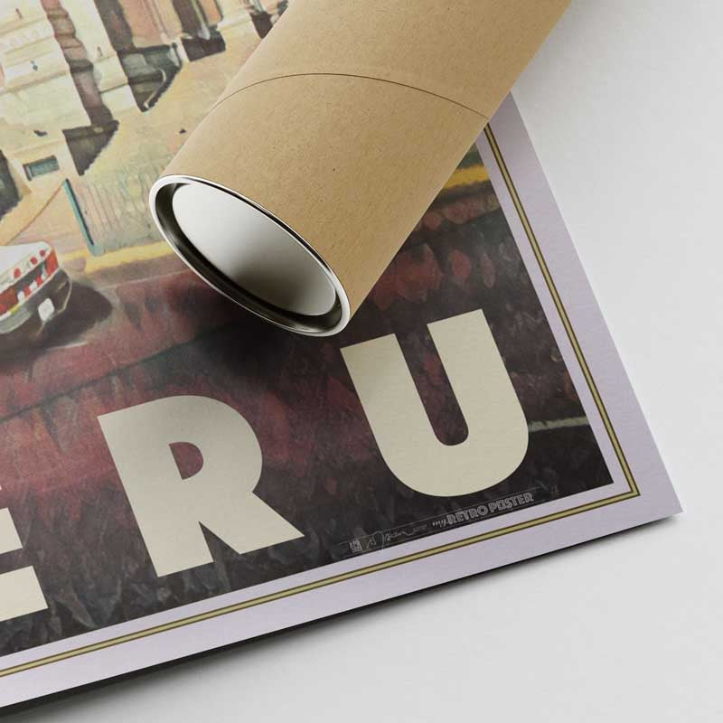 Corner of the Lima Travel Poster of Peru