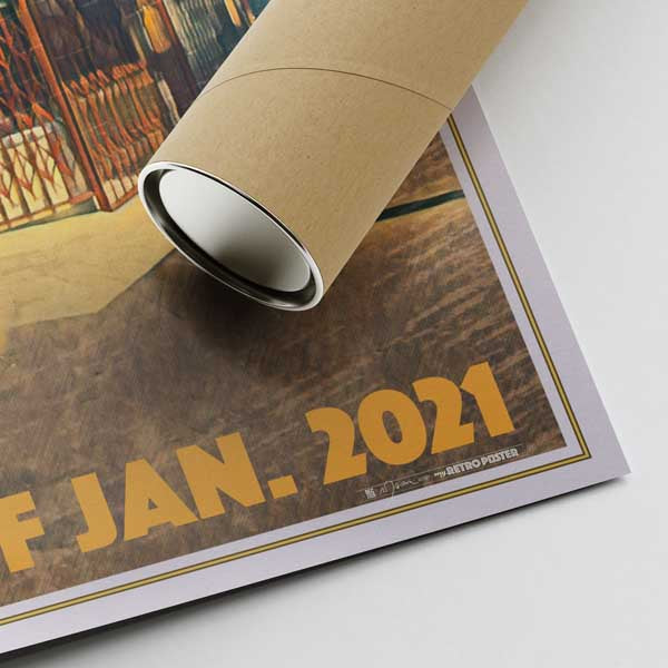 Our posters are printed on museum quality EMA paper with matte finish and shipped in carton tubes for maximum protection