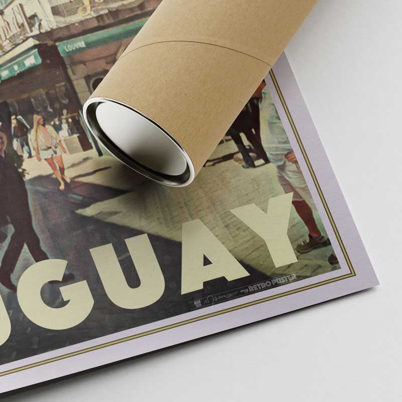 Corner of the Montevideo poster and shipping tube