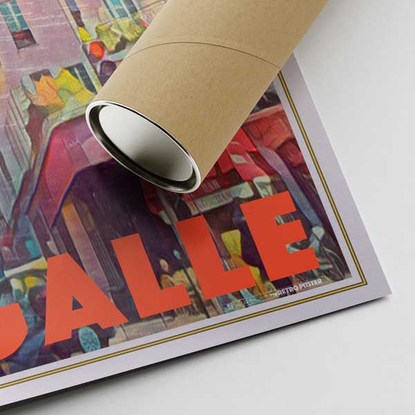 Our posters are printed on museum quality EMA paper with matte finish and shipped in carton tubes for maximum protection