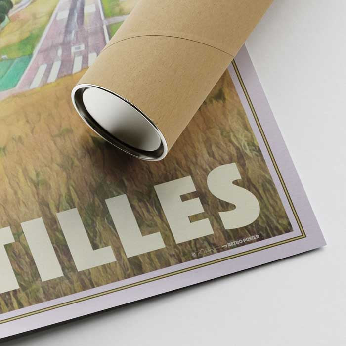 Signed corner of the St Barth poster "Landing" and shipping tube