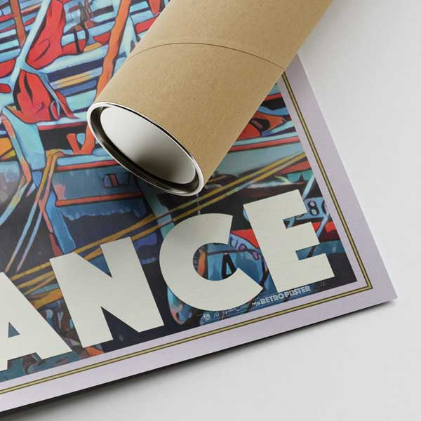 Our posters are printed on museum quality EMA paper with matte finish and shipped in carton tubes for maximum protection