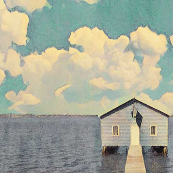 Details of the poster / Close-up view | Please note that all our Art Prints have an half tone render to mimic the old posters printing process where colors were rendered by the juxtaposition of dots of different colors and sizes | Those art prints are not photos and are not supposed to be crisp | All blurs and vintage effects are intended by the artist