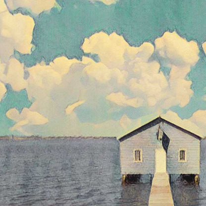 Details of the poster / Close-up view | Please note that all our Art Prints have an half tone render to mimic the old posters printing process where colors were rendered by the juxtaposition of dots of different colors and sizes | Those art prints are not photos and are not supposed to be crisp | All blurs and vintage effects are intended by the artist