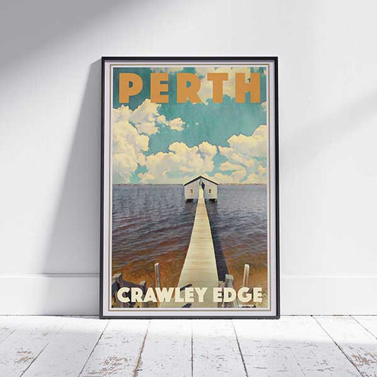 Framed CRAWLEY EDGE PERTH POSTER | Limited Edition | Original Design by Alecse™ | Vintage Travel Poster Series