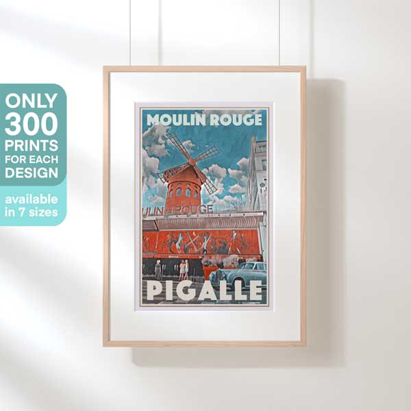 AFFICHE MOULIN ROUGE PIGALLE | Édition Limitée | Conception originale par Alecse™ | Série d'affiches de voyage vintage