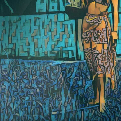 Details of the poster / Close-up view | Please note that all our Art Prints have an half tone render to mimic the old posters printing process where colors were rendered by the juxtaposition of dots of different colors and sizes | Those art prints are not photos and are not supposed to be crisp | All blurs and vintage effects are intended by the artist