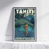 Framed TAHITI VAHINE POSTER | Limited Edition | Original Design by Alecse™ | Vintage Travel Poster Series