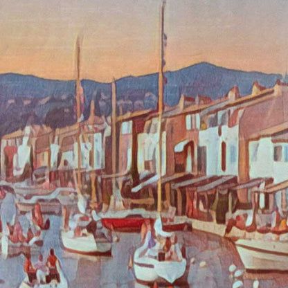 Details of the poster / Close-up view | Please note that all our Art Prints have an half tone render to mimic the old posters printing process where colors were rendered by the juxtaposition of dots of different colors and sizes | Those art prints are not photos and are not supposed to be crisp | All blurs and vintage effects are intended by the artist