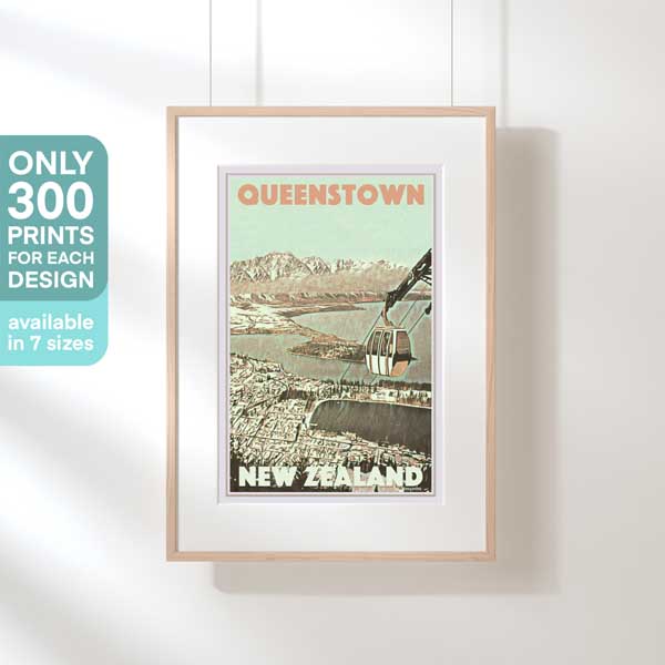 QUEENSTOWN GONDOLA POSTER | Limited Edition | Original Design by Alecse™ | Vintage Travel Poster Series