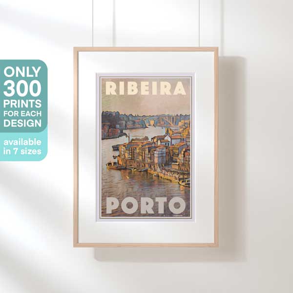 AFFICHE PORTO RIBEIRA | Édition Limitée | Conception originale par Alecse™ | Série d'affiches de voyage vintage