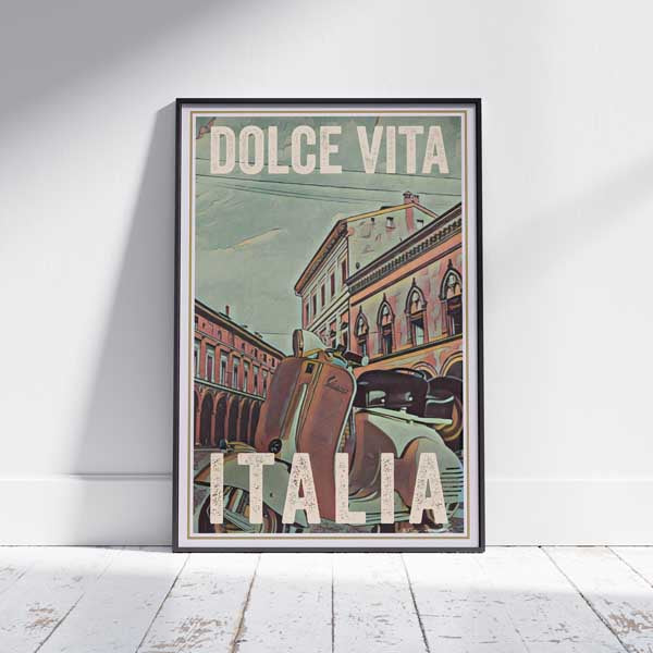 Framed DOLCE VITA ROMA POSTER | Limited Edition | Original Design by Alecse™ | Vintage Travel Poster Series
