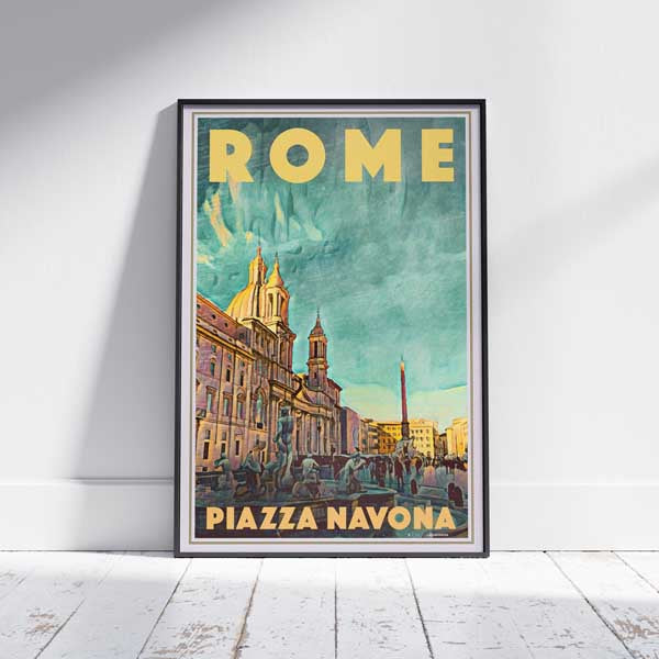 Affiche Encadrée de Rome représentant la Place Navone | Créé par Alecse et édité à 300 ex seulement