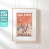Affiche encadrée Pink Lake d'Alecse, édition limitée à 300 exemplaires, mettant en valeur le charme unique du Lac Rose