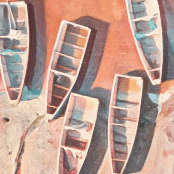 Close-up of Pink Lake poster by Alecse showcasing the vibrant depiction of Senegal's Lac Rose