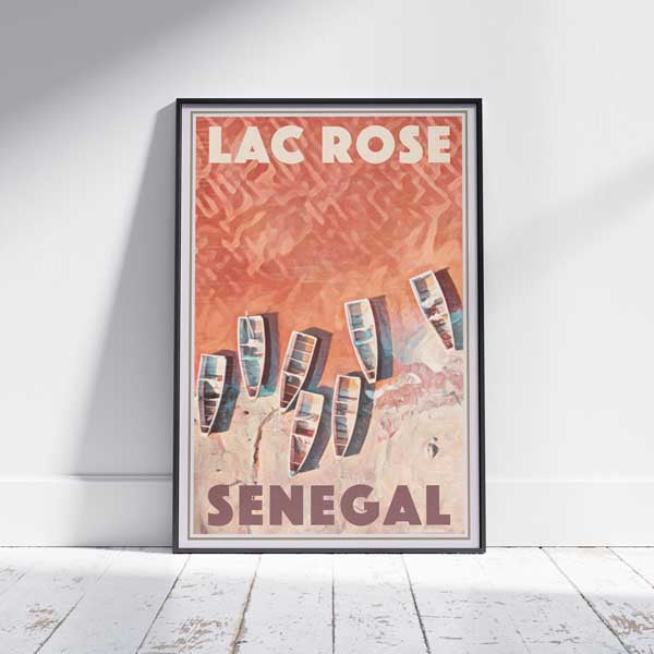 Pink Lake d'Alecse, capturant la beauté éthérée du Lac Rose du Sénégal dans une affiche en édition limitée