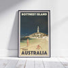 Affiche encadrée ROTTNEST ISLAND - AUSTRALIE | Édition Limitée | Conception originale par Alecse™ | Série d'affiches de voyage vintage