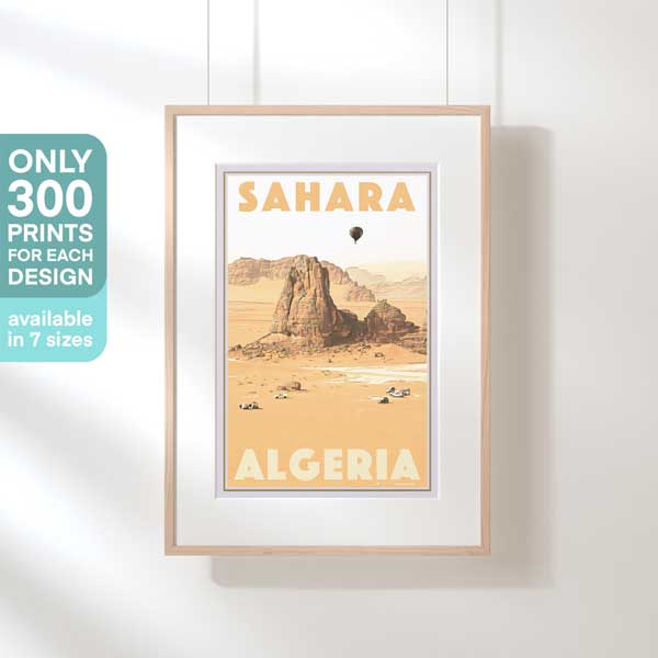 AFFICHE ALGÉRIE SAHARA | Édition Limitée | Conception originale par Alecse™ | Série d'affiches de voyage vintage
