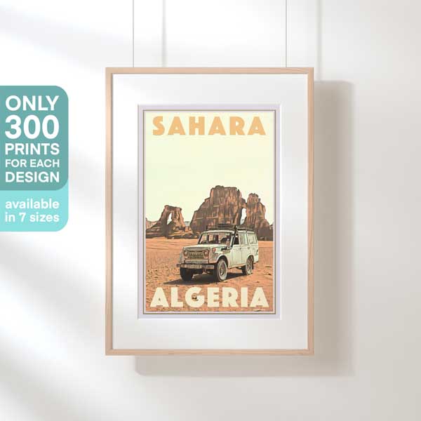 SAHARA SAFARI ALGERIA POSTER | Limited Edition | Original Design by Alecse™ | Vintage Travel Poster Series