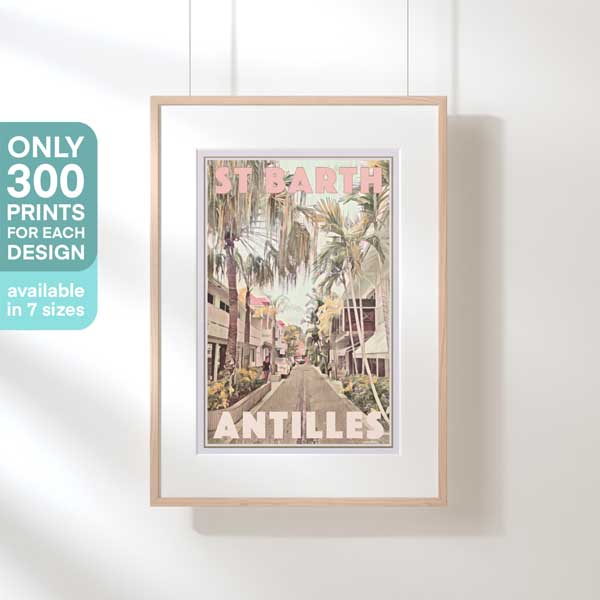 Gustavia Street by Alecse, Saint Barthelemy Poster, limited edition
