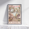 Framed St Barth Poster by Alecse, Antilles Travel Wall