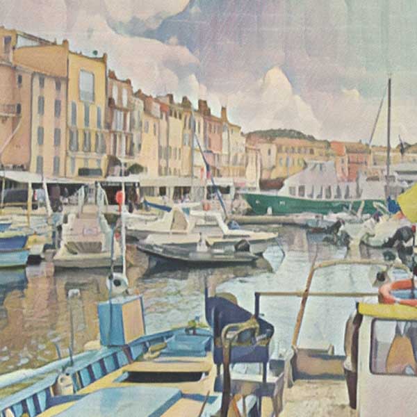 Details of the poster / Close-up view | Please note that all our Art Prints have an half tone render to mimic the old posters printing process where colors were rendered by the juxtaposition of dots of different colors and sizes | Those art prints are not photos and are not supposed to be crisp | All blurs and vintage effects are intended by the artist