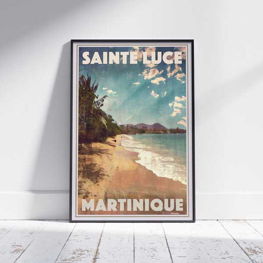 Framed MARTINIQUE POSTER 'DESERT COVE' | Limited Edition | Original Design by Alecse™ | Vintage Travel Poster Series