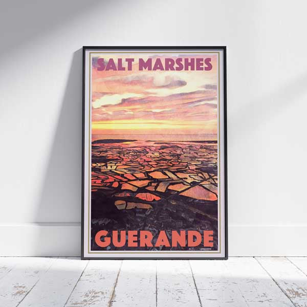 Framed GUERANDE SALT MARSHES POSTER | Limited Edition | Original Design by Alecse™ | Vintage Travel Poster Series