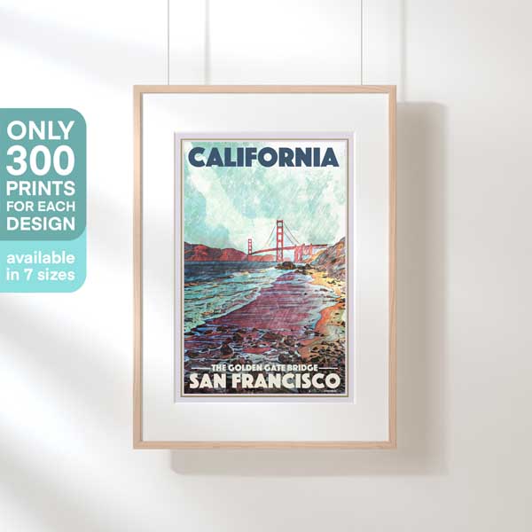 Hanging framed limited edition San Francisco Travel Poster – 1 of 300 exclusive pieces