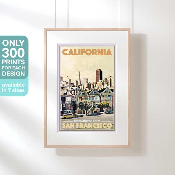 San Francisco Poster Painted Ladies | California Vintage Travel