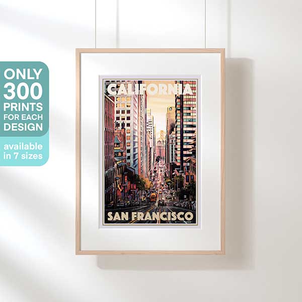 Affiche de voyage de Californie en édition limitée à San Francisco | Tramway de Frisco par Alecse