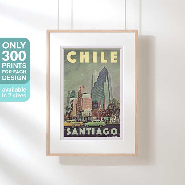 SANTIAGO GREEN POSTER | Limited Edition | Original Design by Alecse™ | Vintage Travel Poster Series