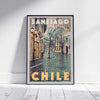 Affiche encadrée de Santiago créée par Alecse, affiche de voyage en édition limitée du Chili