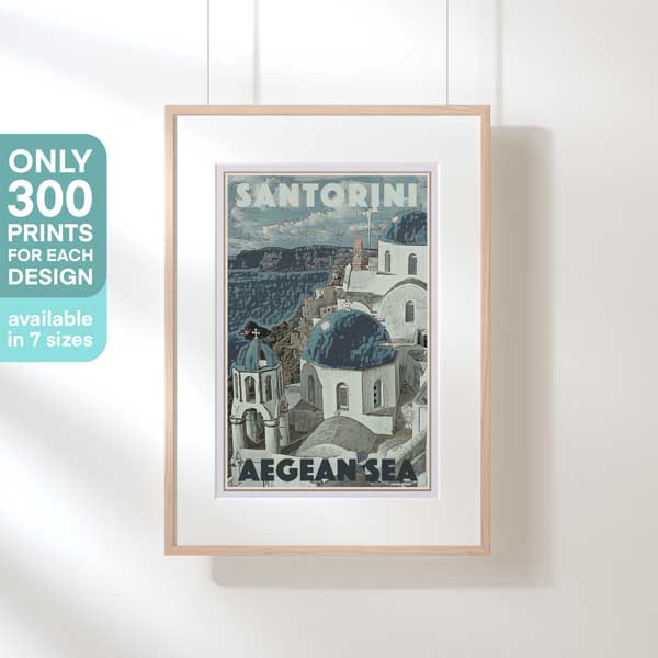 SANTORINI GREECE POSTER | Limited Edition | Original Design by Alecse™ | Vintage Travel Poster Series