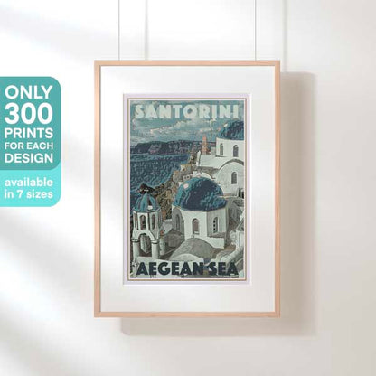 SANTORINI GREECE POSTER | Limited Edition | Original Design by Alecse™ | Vintage Travel Poster Series