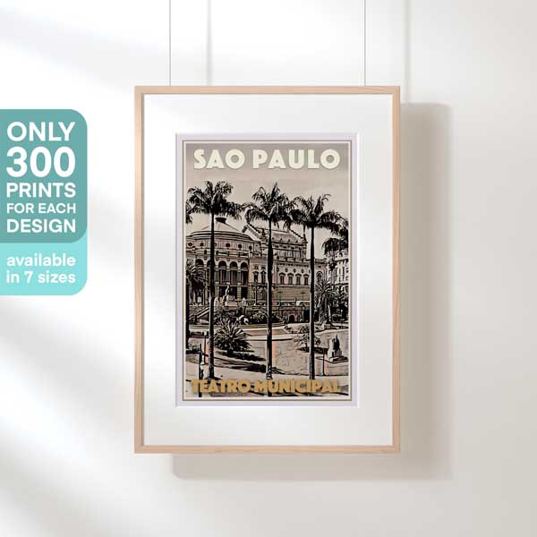 TEATRO MUNICIPAL SAO PAULO POSTER | Limited Edition | Original Design by Alecse™ | Vintage Travel Poster Series